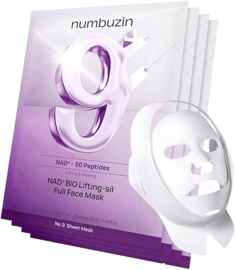 Numbuzin – No. 9 NAD+ BIO Lifting-sil Full Face Mask Set, 1pc